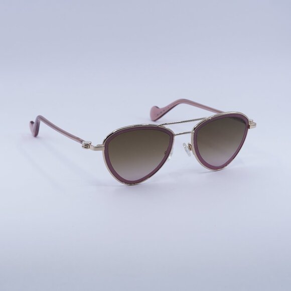 🕶️ New Moncler ML0058 28S Sunglasses - Rose/Gold Frame, Bordeaux Lenses - Picture 1 of 9